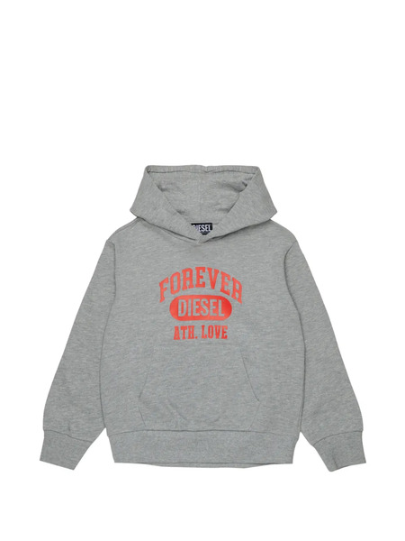  Diesel Kids Sudadera Estampada Con Capucha - Gris 