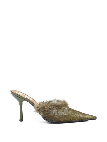  Diesel Mules D-jewels Con Tacón - Verde 
