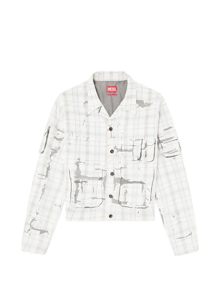  Diesel Sobrecamisa D-valen A Cuadros - Blanco 