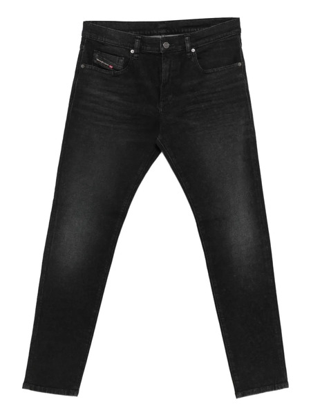  Diesel Vaqueros Con Placa Del Logo - Negro 