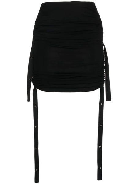  Dion Lee Falda Doric Midi Fruncida - Negro 
