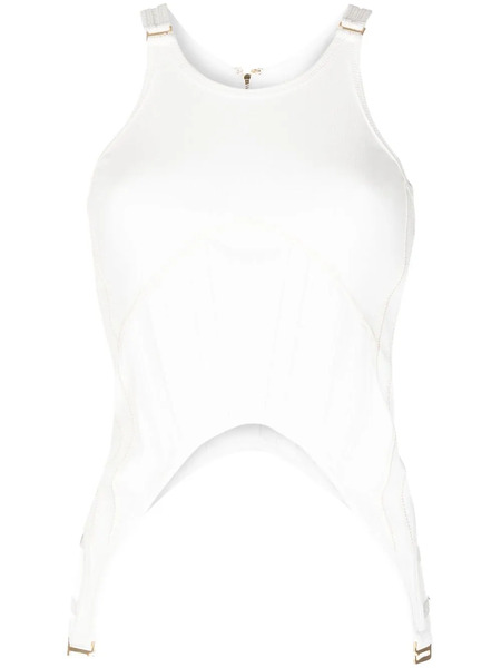  Dion Lee Top Fin Corset Sin Mangas - Blanco 