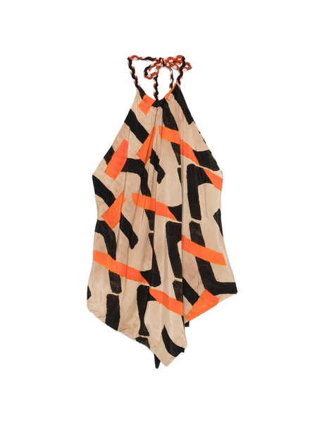  Dixie Top Con Estampado Gráfico Y Cuello Halter - Neutro 
