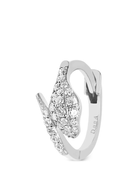  Djula Pendiente De Aro Snake Con Diamantes - Plateado 