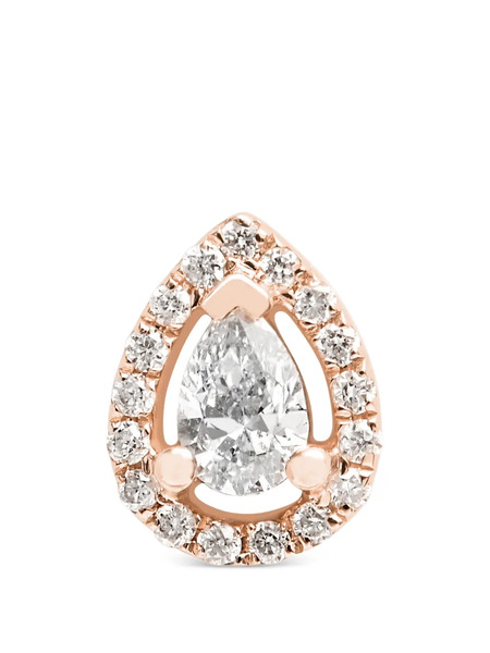  Djula Pendiente Pear Con Diamantes - Rosa 