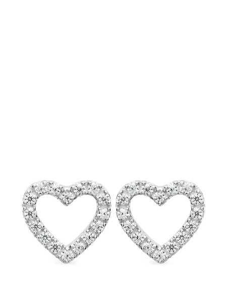  Djula Pendientes Magic Touch Con Diseño De Corazón - Plateado 