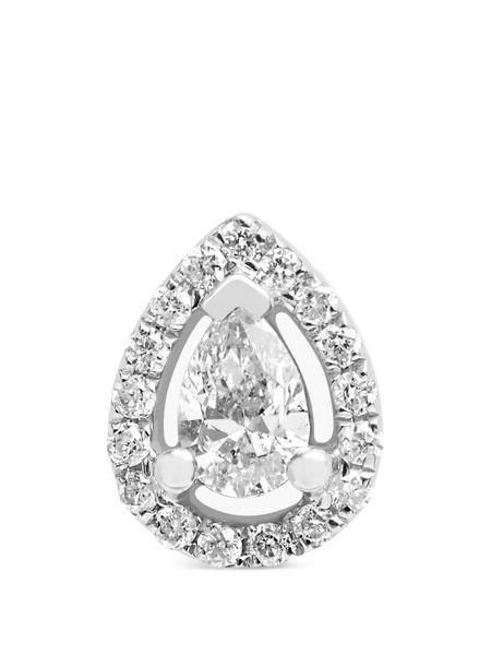  Djula Piercing Pear Bar Con Diamante - Plateado 