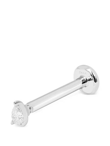  Djula Piercing Pear Con Diamante - Plateado 