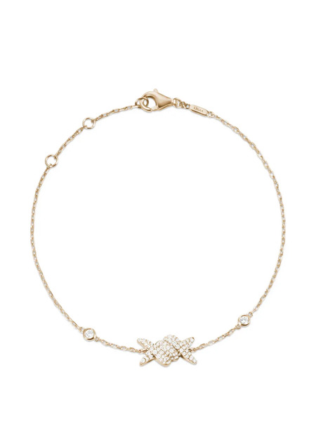  Djula Pulsera Barbelé Con Diamantes - Dorado 