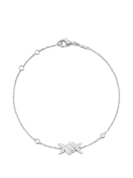  Djula Pulsera Barbelé Con Diamantes - Plateado 
