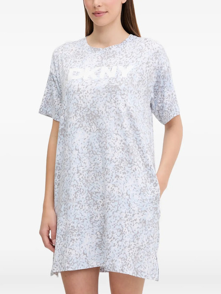  Dkny Camisón Con Estampado De Leopardo - Azul 