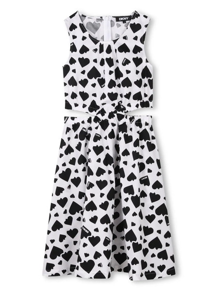 Dkny Kids Vestido Con Estampado Heart Of Ny - Blanco 