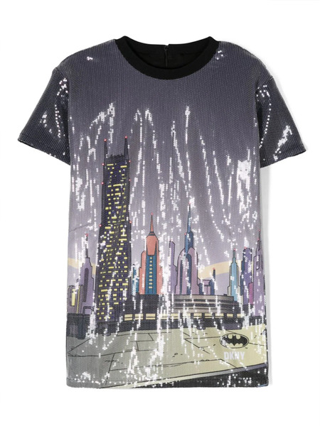  Dkny Kids Vestido Con Lentejuelas - Gris 