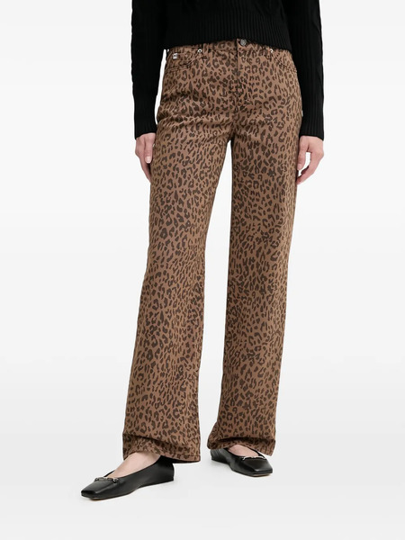  Dkny Vaqueros Con Estampado De Leopardo - Marrón 
