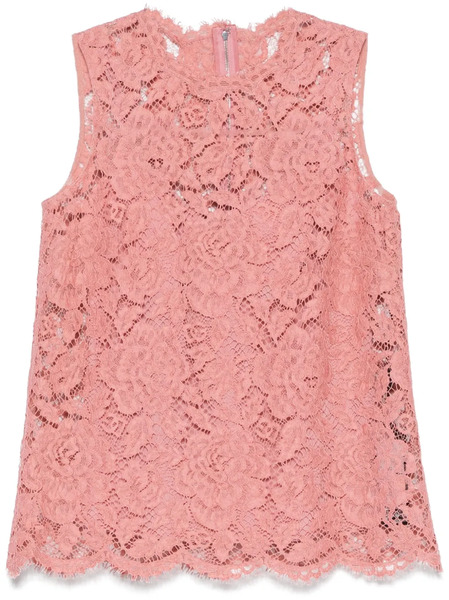  Dolce & Gabbana Blusa Con Encaje - Rosa 