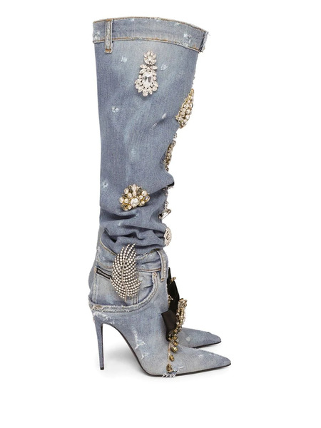  Dolce & Gabbana Botas Altas Con Diseño Patchwork - Azul 