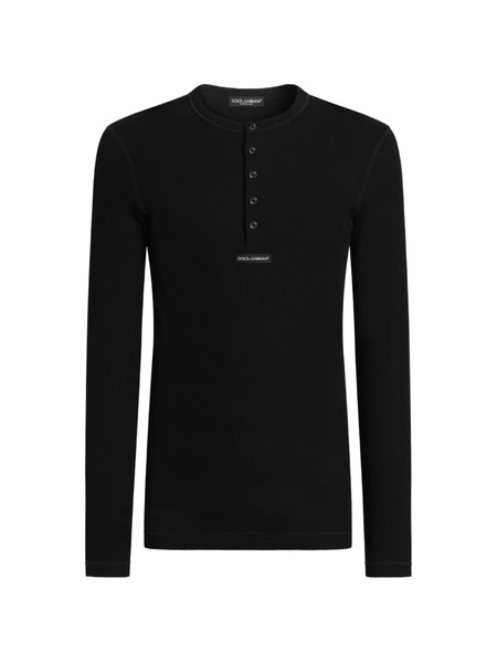 Dolce & Gabbana Camiseta De Tejido Jersey Con Logo - Negro 