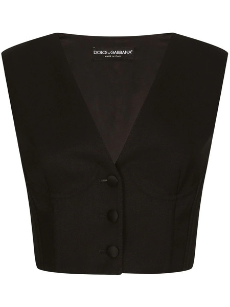  Dolce & Gabbana Chaleco Corto Estilo Bustier - Negro 