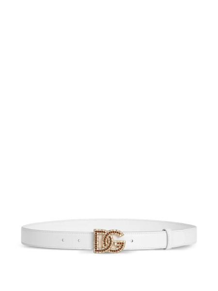  Dolce & Gabbana Cinturón Con Aplique Del Logo - Blanco 