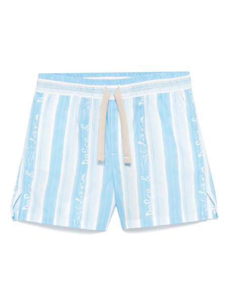  Dolce & Gabbana Kids Bermudas A Rayas - Azul 