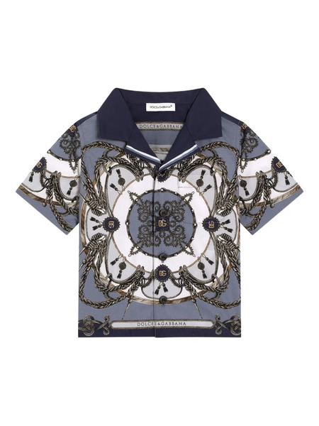  Dolce & Gabbana Kids Camisa Estampada - Azul 