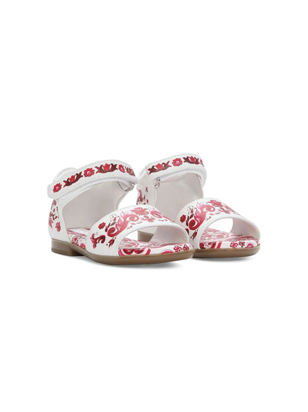  Dolce & Gabbana Kids Sandalias Con Motivo Mayólica - Blanco 