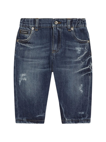  Dolce & Gabbana Kids Vaqueros Con Efecto Lavado - Azul 