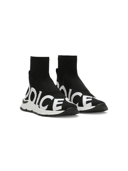  Dolce & Gabbana Kids Zapatillas Estilo Calcetín Con Logo - Negro 
