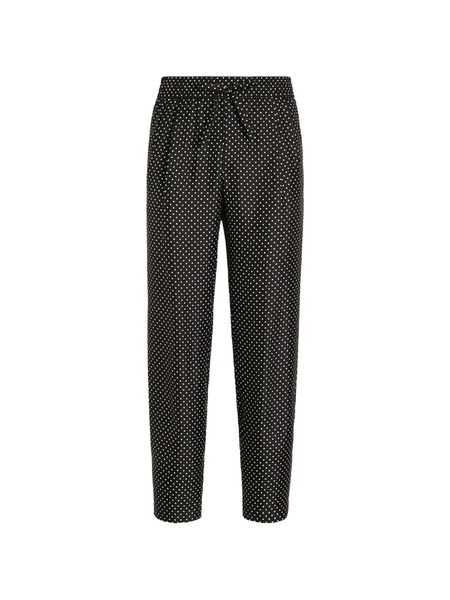  Dolce & Gabbana Polka Dot-print Silk Twill Trousers - Negro 
