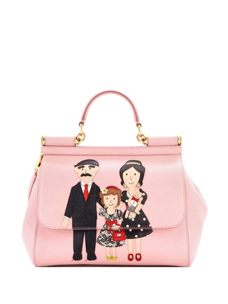 Dolce & Gabbana Pre-owned Bolso Satchel Family Miss Sicily Mediano De Piel Con Diseño Patchwork - Rosa 
