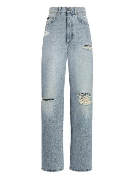  Dolce & Gabbana Vaqueros Anchos Con Efecto Envejecido - Azul 