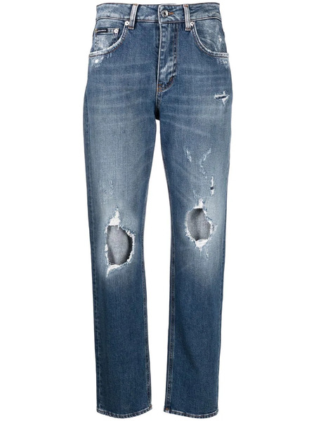  Dolce & Gabbana Vaqueros Boyfriend Con Efecto Envejecido - Azul 