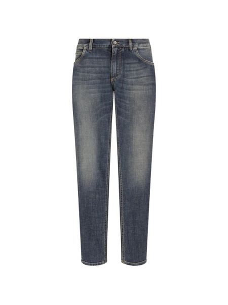  Dolce & Gabbana Vaqueros Con Diseño Combinado - Azul 