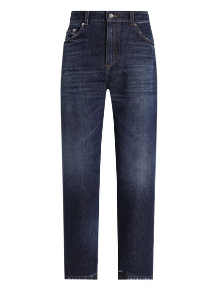  Dolce & Gabbana Vaqueros Con Placa Del Logo - Azul 