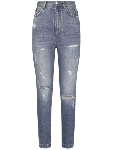  Dolce & Gabbana Vaqueros Pitillo Grace Con Efecto Envejecido - Azul 