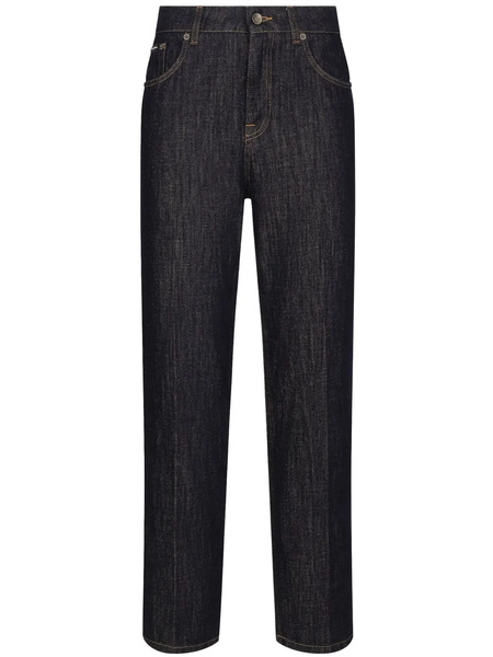  Dolce & Gabbana Vaqueros Rectos De Talle Alto - Azul 