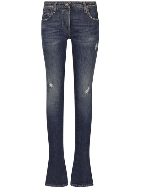  Dolce & Gabbana Vaqueros Slim De Talle Medio - Azul 