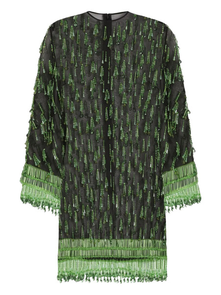  Dolce & Gabbana Vestido Corto Con Flecos De Cuentas - Verde 