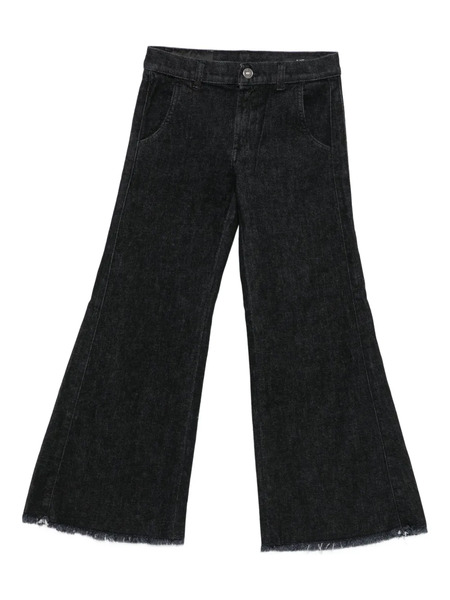  Dondup Kids Frayed-hem Flared Trousers - Negro 