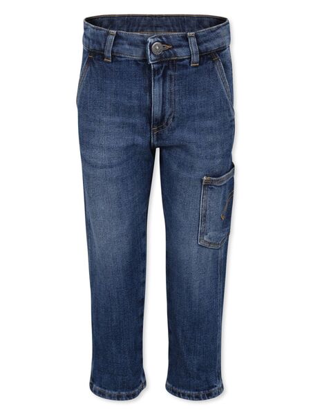  Dondup Kids Vaqueros Con Parche Del Logo - Azul 