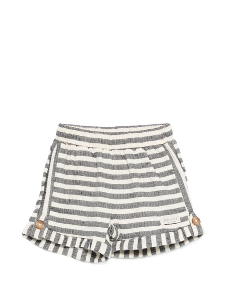  Donsje Bermudas A Rayas Con Botones - Gris 