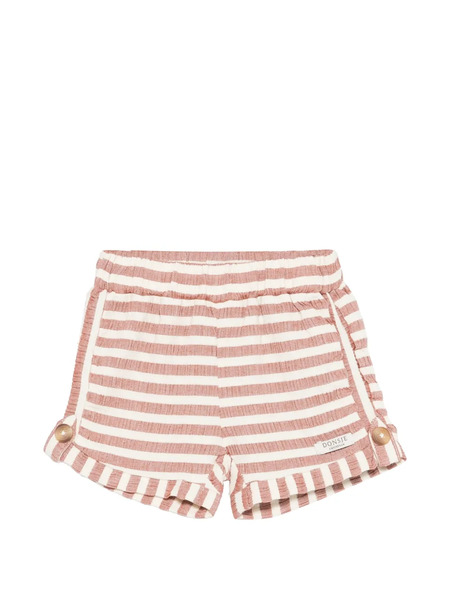  Donsje Bermudas A Rayas Con Botones - Marrón 