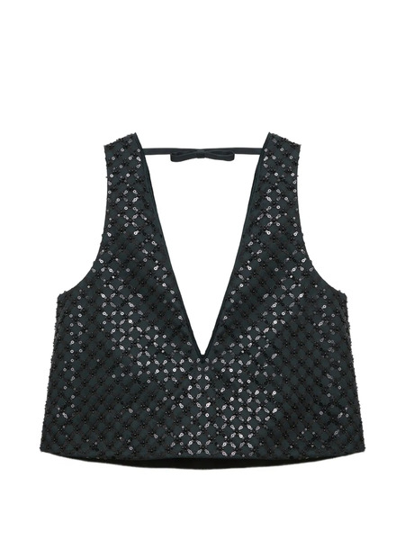  Dorothee Schumacher Top Con Lentejuelas - Negro 