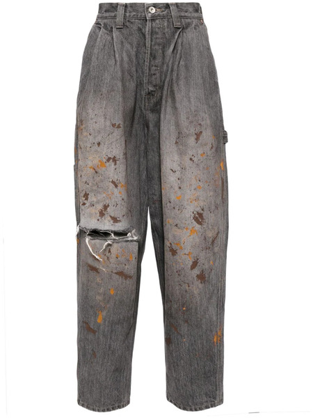  Doublet Vaqueros Ajustados Con Efecto De Espray - Negro 