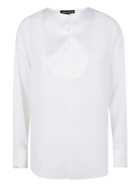  Drhope Camisa De Satén - Blanco 
