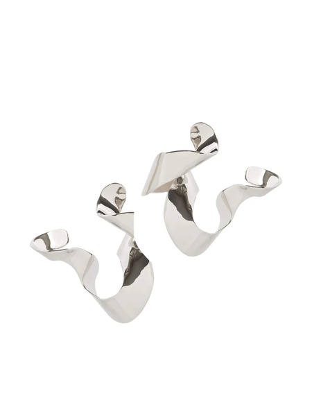  Dries Van Noten Pendientes Twisted - Plateado 