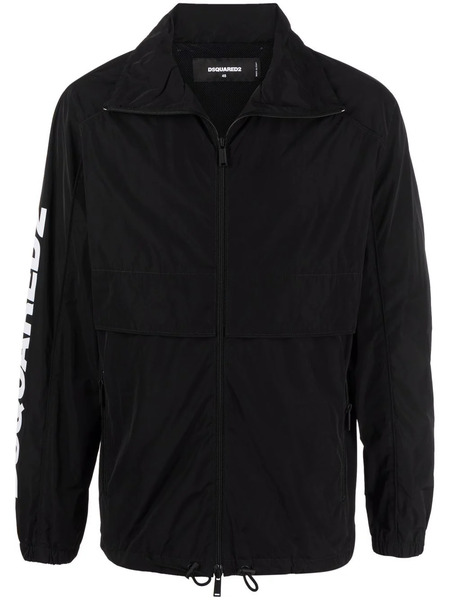 Dsquared2 Abrigo Con Logo Estampado - Negro 