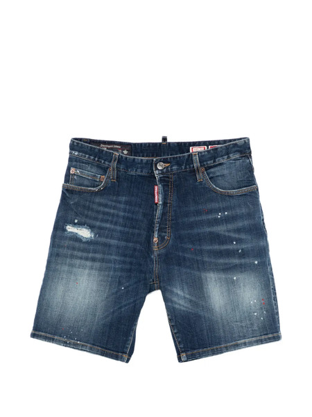 Dsquared2 Bermudas Con Efecto Envejecido - Azul 