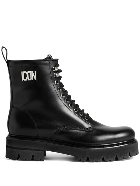  Dsquared2 Botas Militares Con Placa Icon - Negro 