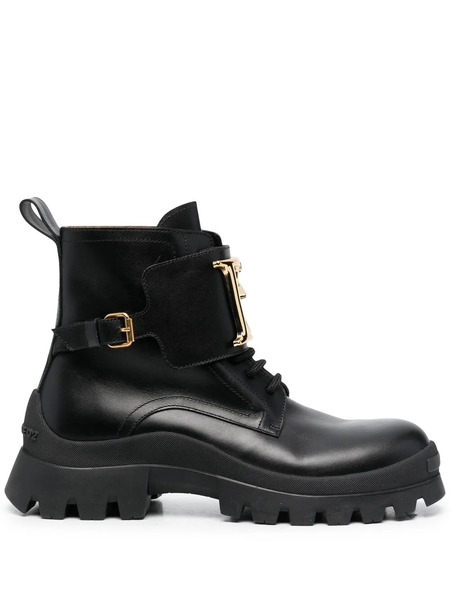  Dsquared2 Botines Con Placa Del Logo - Negro 